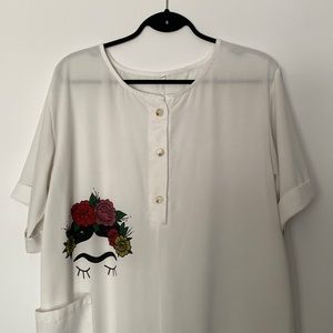 Frida Kahlo Imagery One-Piece Painter’s Jumpsuit Apron